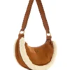 Amita Suede and Shearling Trim Hobo Bag