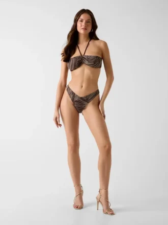Animal Print Bandeau Bikini Top
