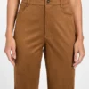 Aria Faux-Suede High-Rise Straight Pants