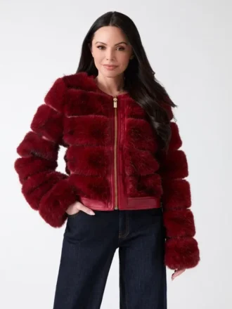 Arielle Cropped Faux-Fur Jacket