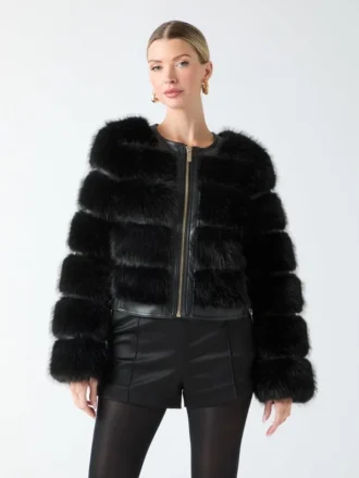 Arielle Cropped Faux-Fur Jacket