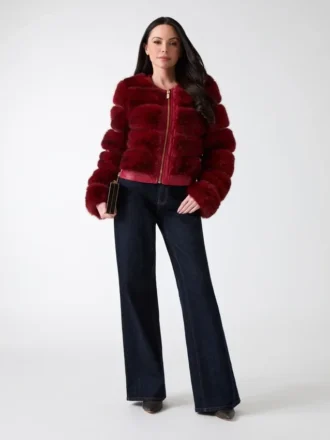 Arielle Cropped Faux-Fur Jacket