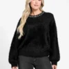 Arisa Rhinestone Neck Sweater