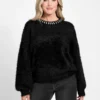 Arisa Rhinestone Neck Sweater