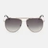 Aviator Striped Metal Sunglasses