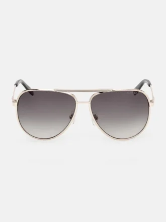Aviator Striped Metal Sunglasses