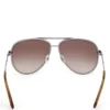 Aviator Striped Metal Sunglasses
