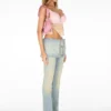 Belted Mini Denim Skirt