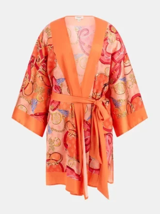 Belted Satin Kimono