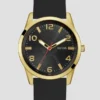 Black and Gold-Tone Silicone Analog Watch