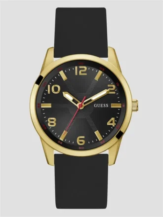 Black and Gold-Tone Silicone Analog Watch