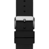 Black and Silver-Tone Silicone Analog Watch