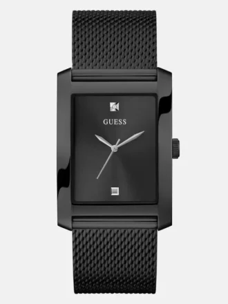 Black Mesh Analog Watch