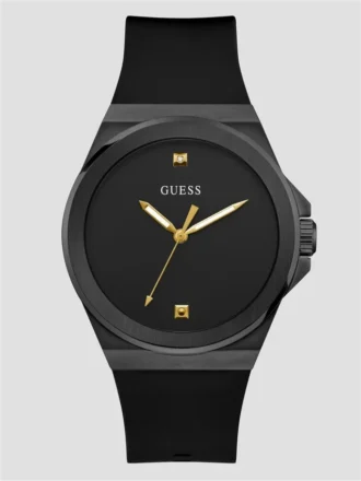 Black Silicone Analog Watch