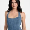 Blair Halter Denim Jumpsuit