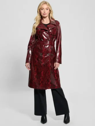 Briana Faux-Leather Trench Coat