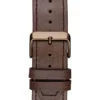 Brown and Blue Leather Multifunction Watch
