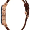 Brown and Rose Gold-Tone Leather Sport Watch