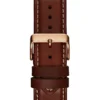 Brown and Rose Gold-Tone Leather Sport Watch