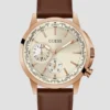 Brown Leather Multifunction Watch