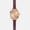 Burgundy Leather Analog Watch
