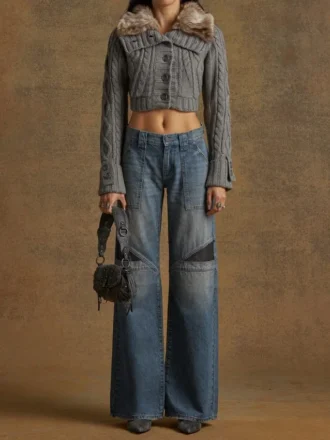 Cable Fur Sweater
