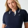 Cable-Knit Polo