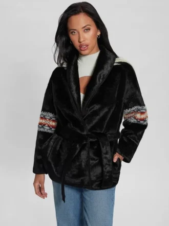 Carlotta Faux-Fur Wrap Jacket
