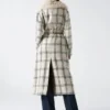 Charlize Sequin Plaid Wrap Coat