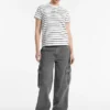Classic Embroidered Logo Striped Tee