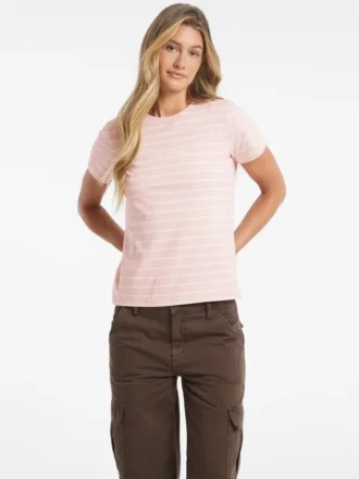 Classic Embroidered Logo Striped Tee