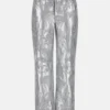 Clelia Faux-Leather Embroidered Pants