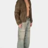 Coated Denim Hooded Jacket