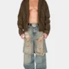 Coated Denim Hooded Jacket
