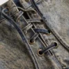 Coated Mini Denim Shorts