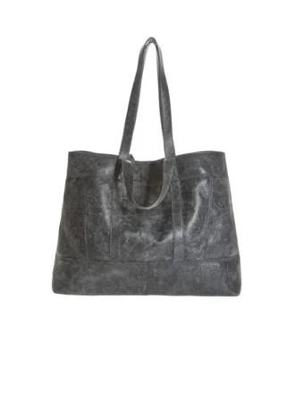 Crackle Leather Tote Bag
