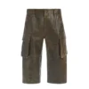 Crackled Leather Cargo Pants