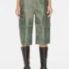 Crackled Leather Cargo Pants