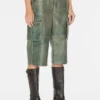 Crackled Leather Cargo Pants