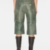 Crackled Leather Cargo Pants