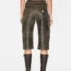 Crackled Leather Cargo Pants