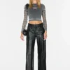 Crackled Leather Pants