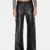 Crackled Leather Pants
