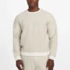 Crewneck Scuba Wool-Blend Melange Sweater