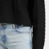 Crewneck Wool-Blend Cable-Knit Sweater