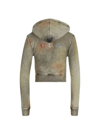 Crystal-Embellished Terry Hoodie