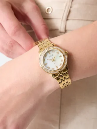 Crystal Stainless Steel Analogue Watch