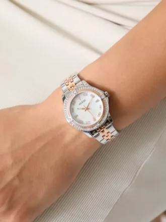 Crystal Stainless Steel Analogue Watch