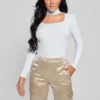 Cutout Ribbed Top
