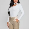 Cutout Ribbed Top